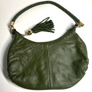 Great American Leather Works Women's‎ Dark Green Hand Bag with Tassel